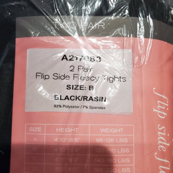 Legacy Footed Fleecy Tights, 2 Pack, Black and Raisin, Size B, NWOT - Picture 8 of 8